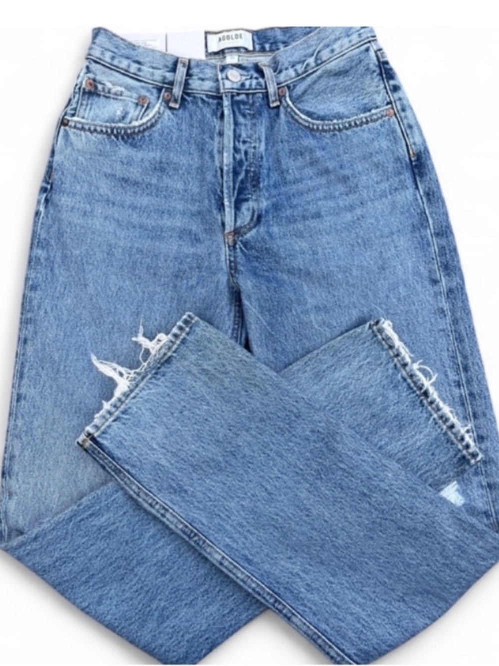 AGOLDE Lana Distressed Straight Leg Jeans Size 25